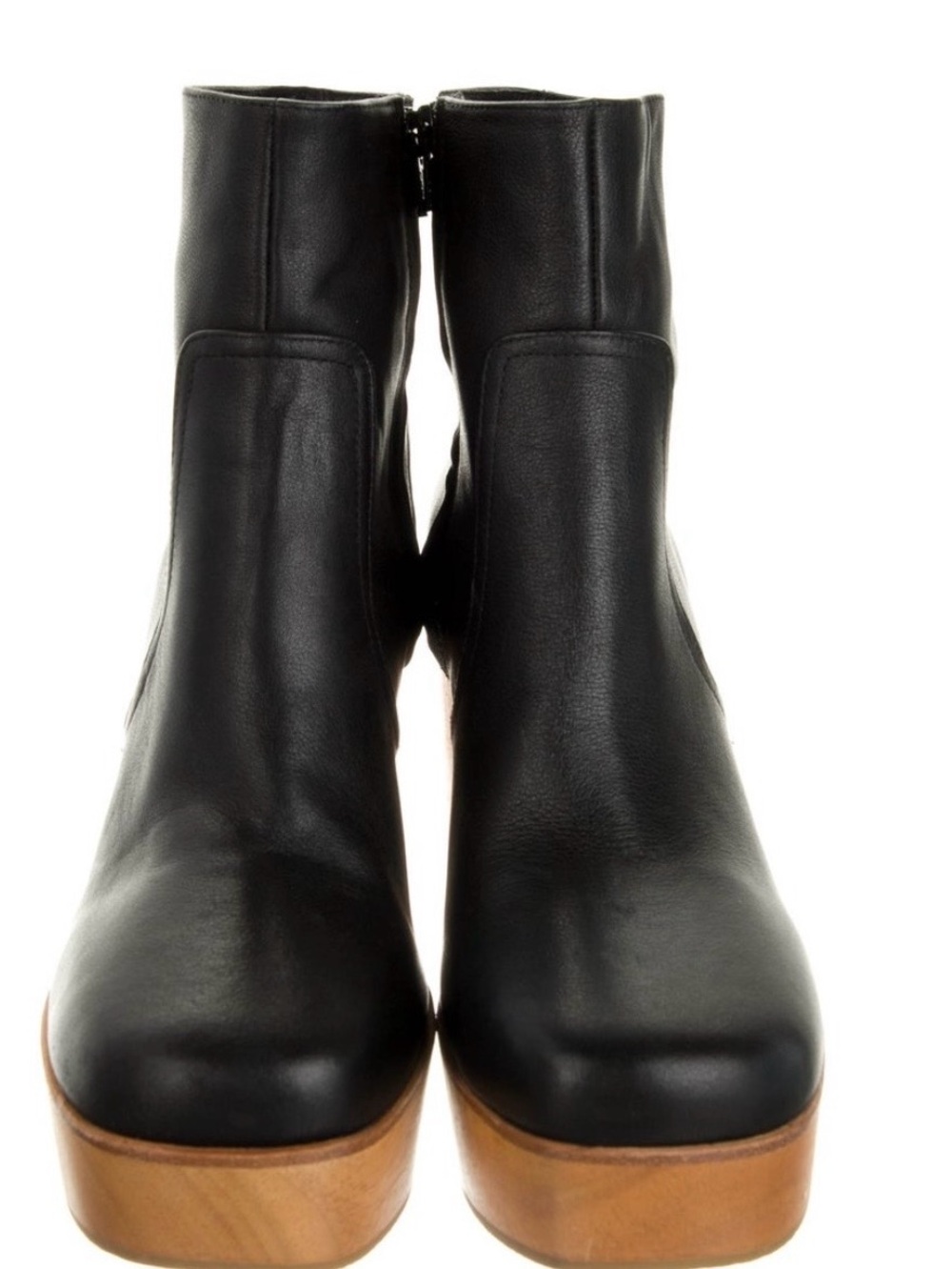 Charlotte Stone Paz Women’s Black Leather Platform Ankle Boots size 9